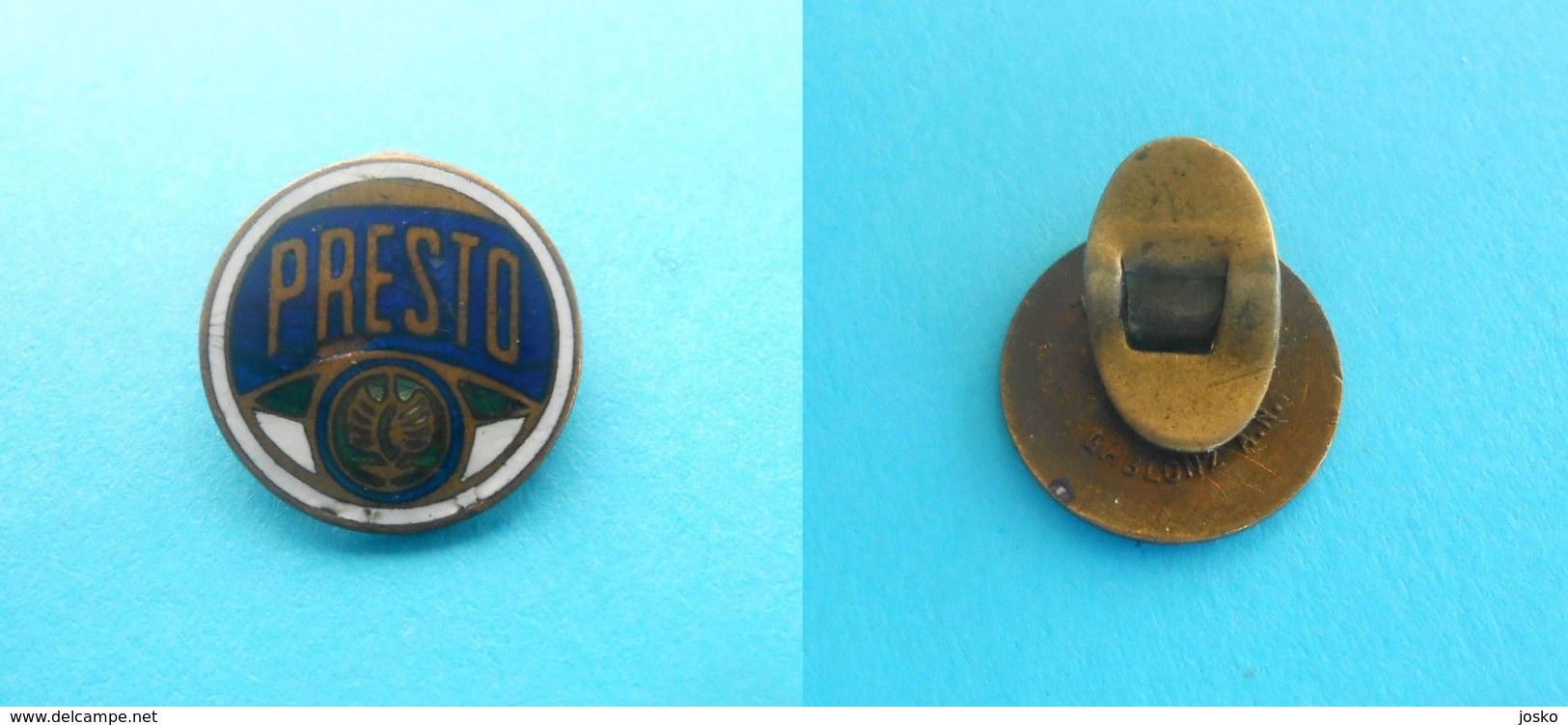 PRESTO - Germany Motorcycle .. Vintage Pre-WW2 Enamel Buttonhole Pin Badge Moto Motorrad Motociclo Motorbike Deutschland - Moto