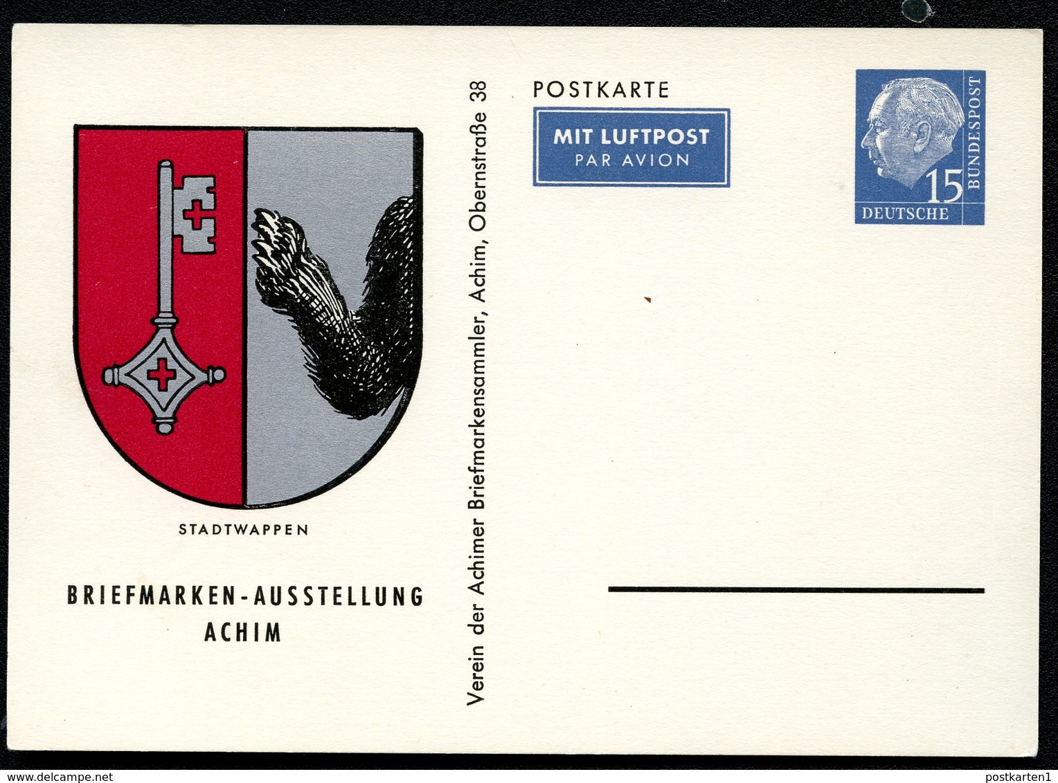 Bund PP9 B2/001 ACHIM AUSSTELLUNG 1959  NGK 15,00€ - Private Postcards - Mint