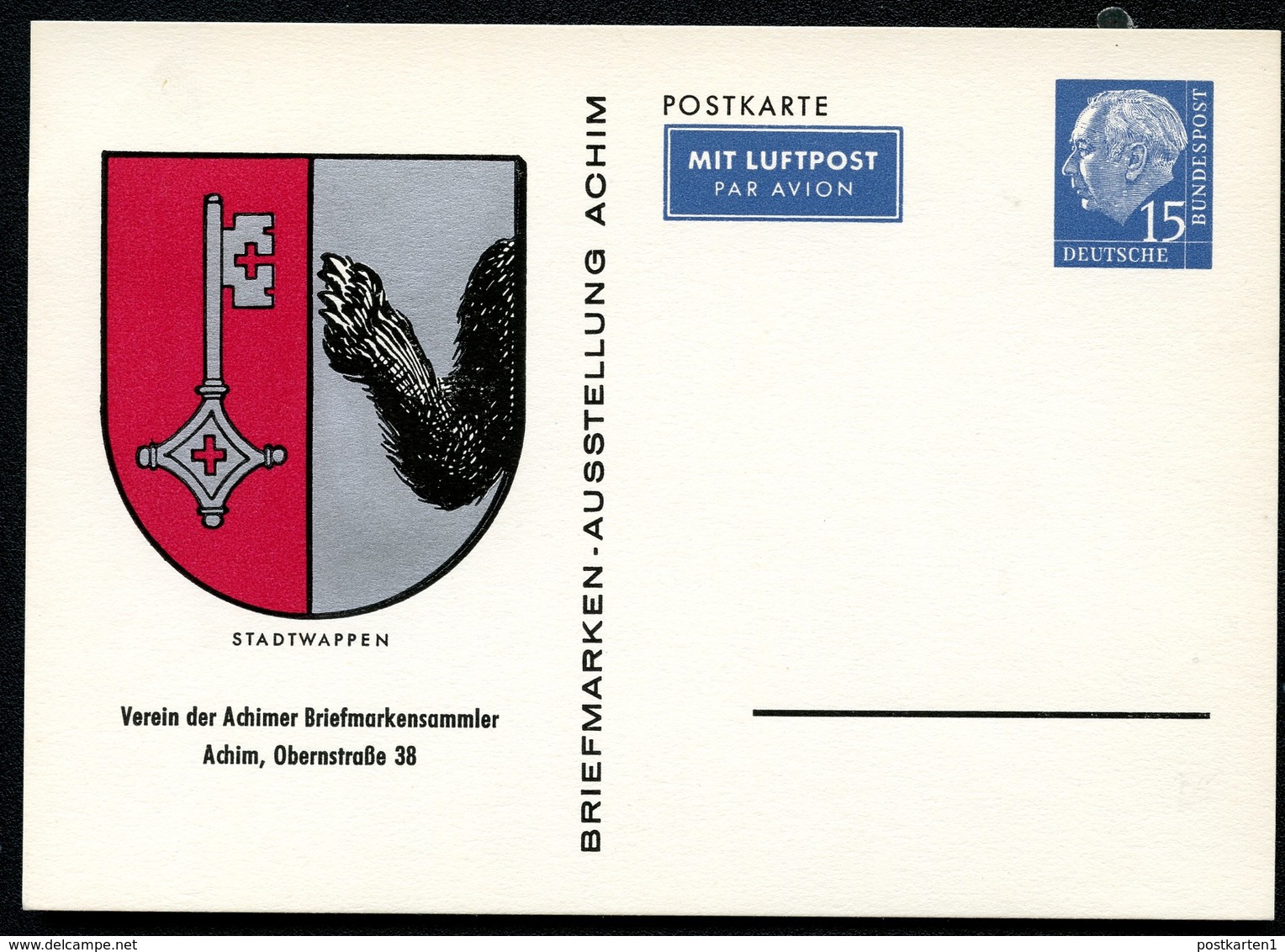 Bund PP9 B2/002 ACHIM WAPPEN 1959  NGK 15,00€ - Postales Privados - Nuevos