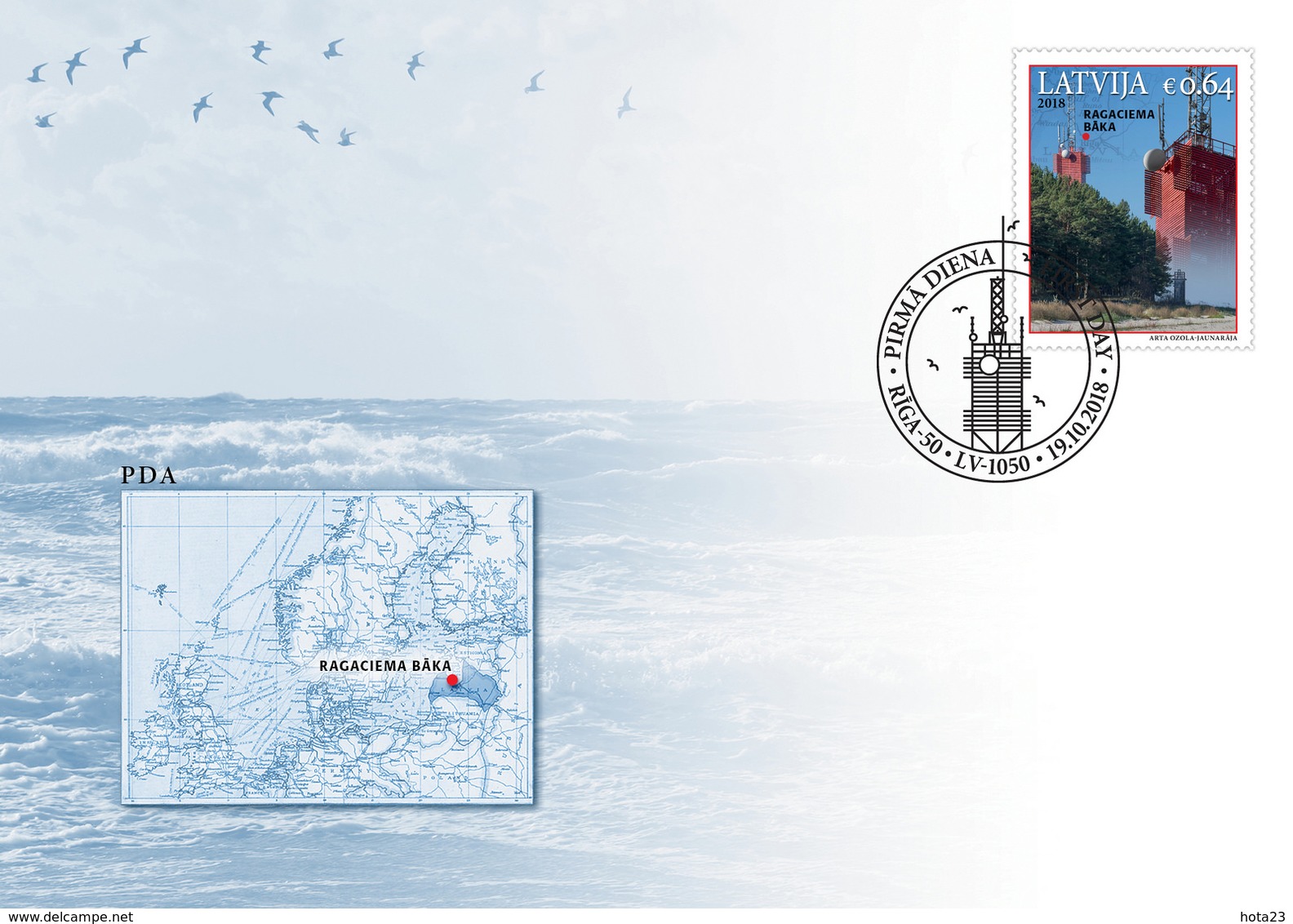 LATVIA LETTLAND 2018 - Ragaciema - SEA LIGHTHOUSE , Beacon  FDC - Lighthouses