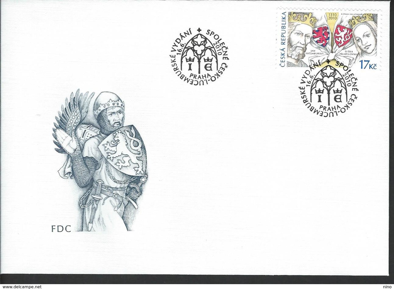 Czech Republic. Scott # 3457 FDC. 70th. Anniv. Accession To Throne. Joint Issue With Luxemburg 2010 - Gezamelijke Uitgaven