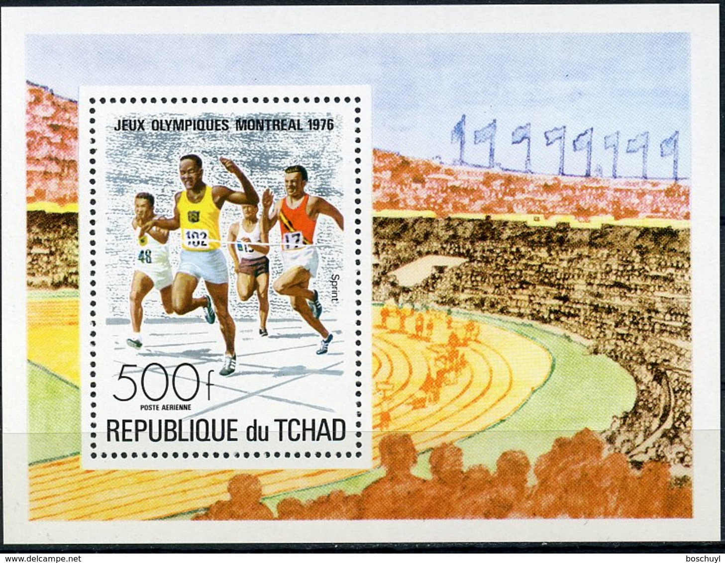 Chad, 1976, Olympic Summer Games Montreal, Running, MNH, Michel Block 65A - Tchad (1960-...)