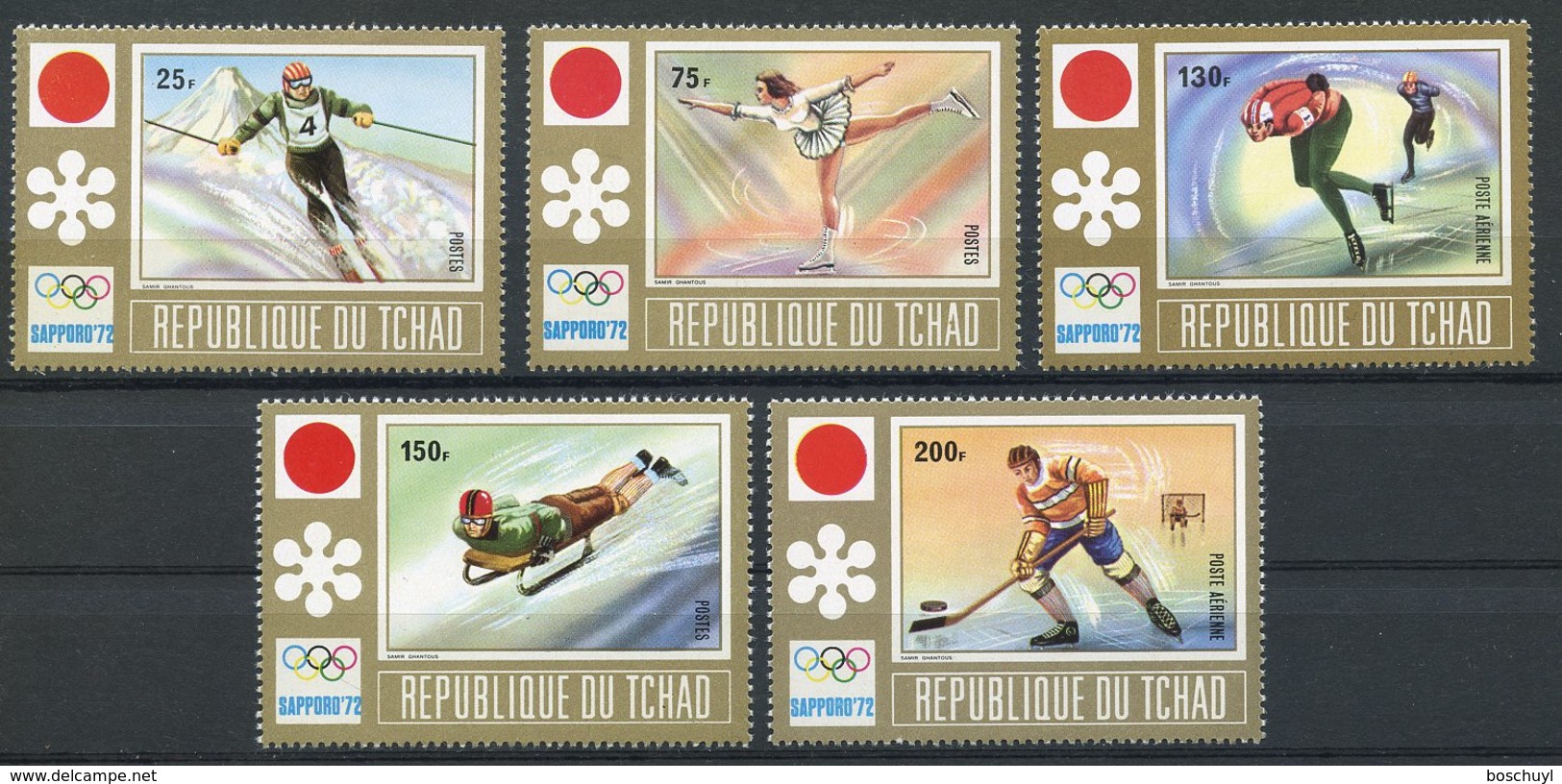 Chad, 1972, Olympic Winter Games Sapporo, Sports, MNH, Michel 502-506A - Chad (1960-...)