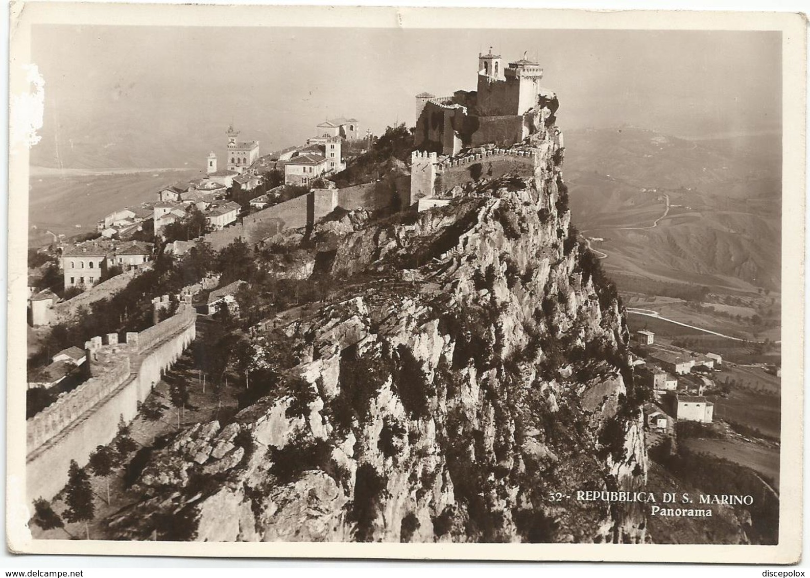 W181 Repubblica Di San Marino - Panorama - 20 Centesimi / Viaggiata 1934 - Storia Postale