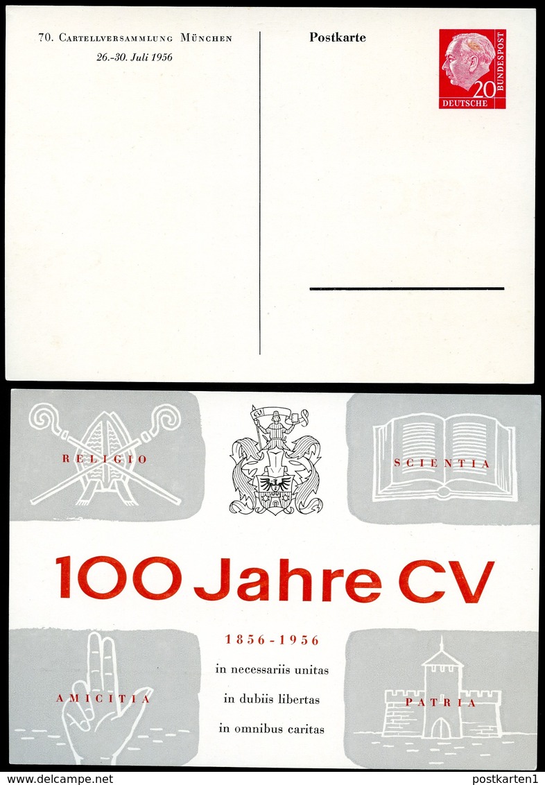 Bund PP10 D2/001-2  CARTELLVERSAMMLUNG MÜNCHEN 1956  NGK 12,00 - Private Postcards - Mint