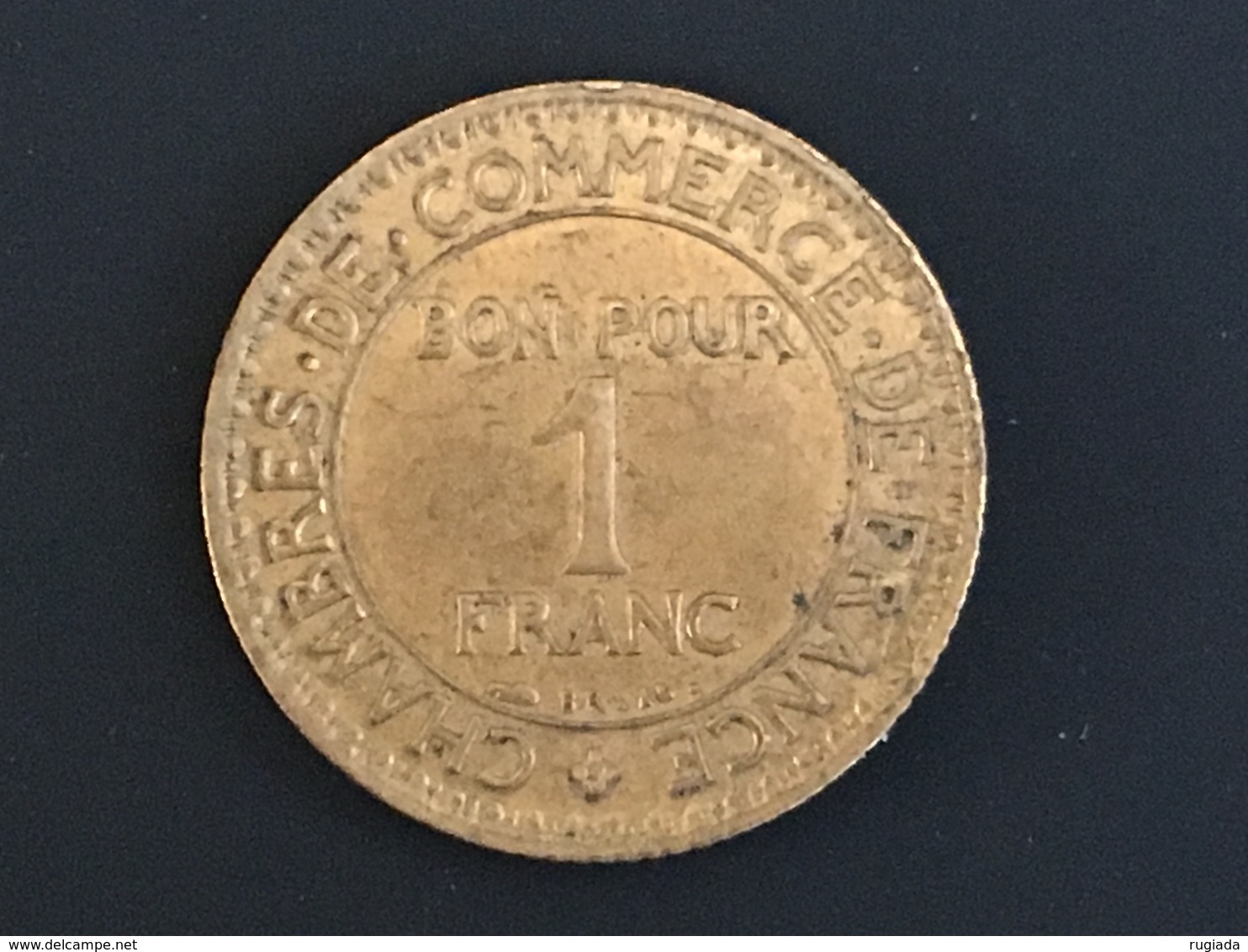 1927 One Franc Francais France Coin - Very/Ex Fine, Uncleaned, RARE Date - Other & Unclassified