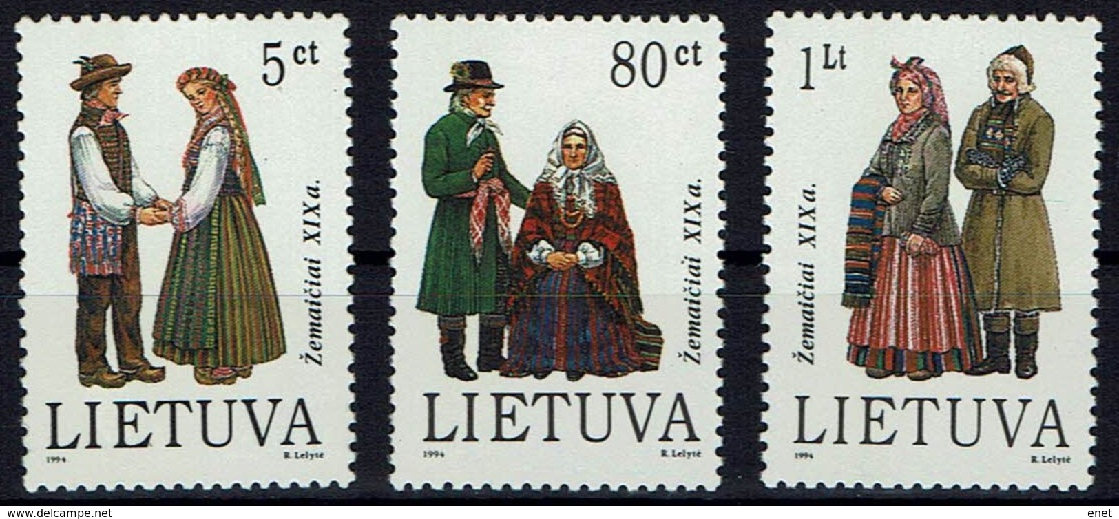 Litauen Lietuva 1994 - Trachten - MiNr 557-559** - Disfraces