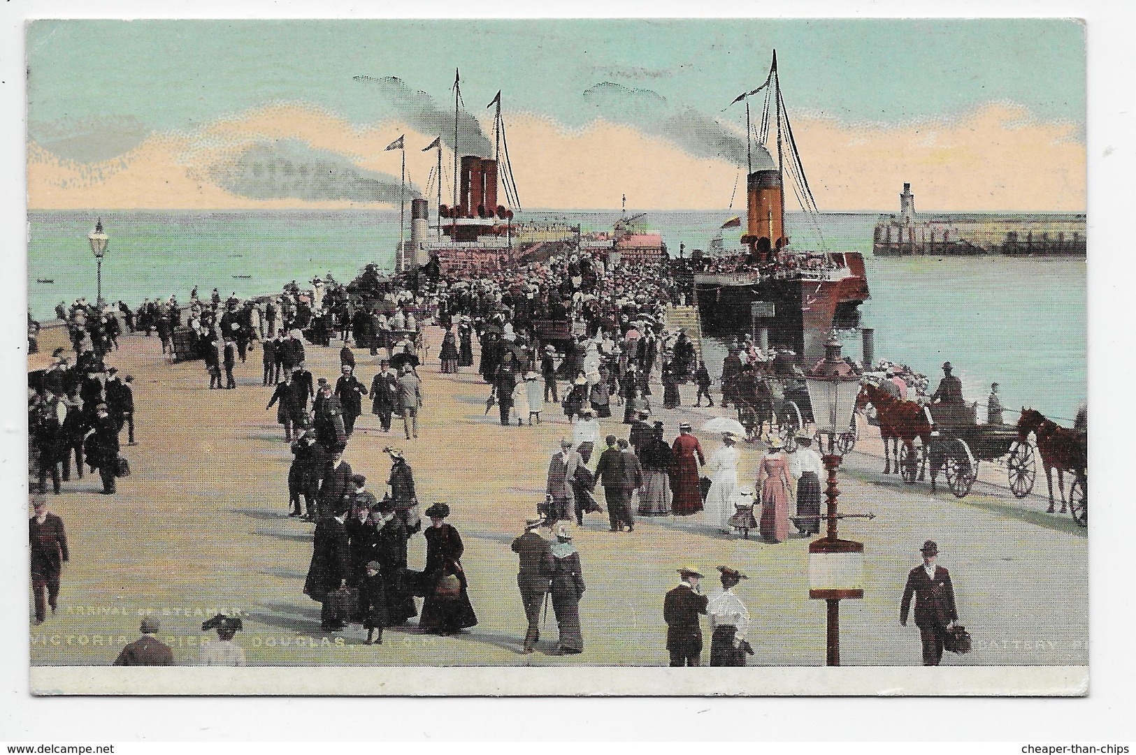 Arrival Of Steamer. Victoria Pier, Douglas I.O.M.. - Manx Camera Series - Isle Of Man