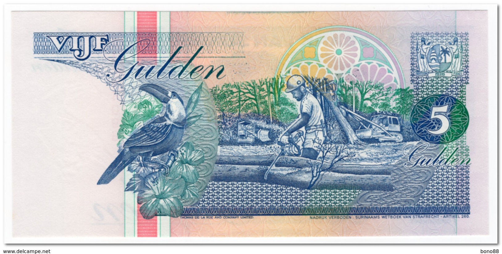 SURINAME,5 GULDEN,1998,P.136b,UNC - Surinam