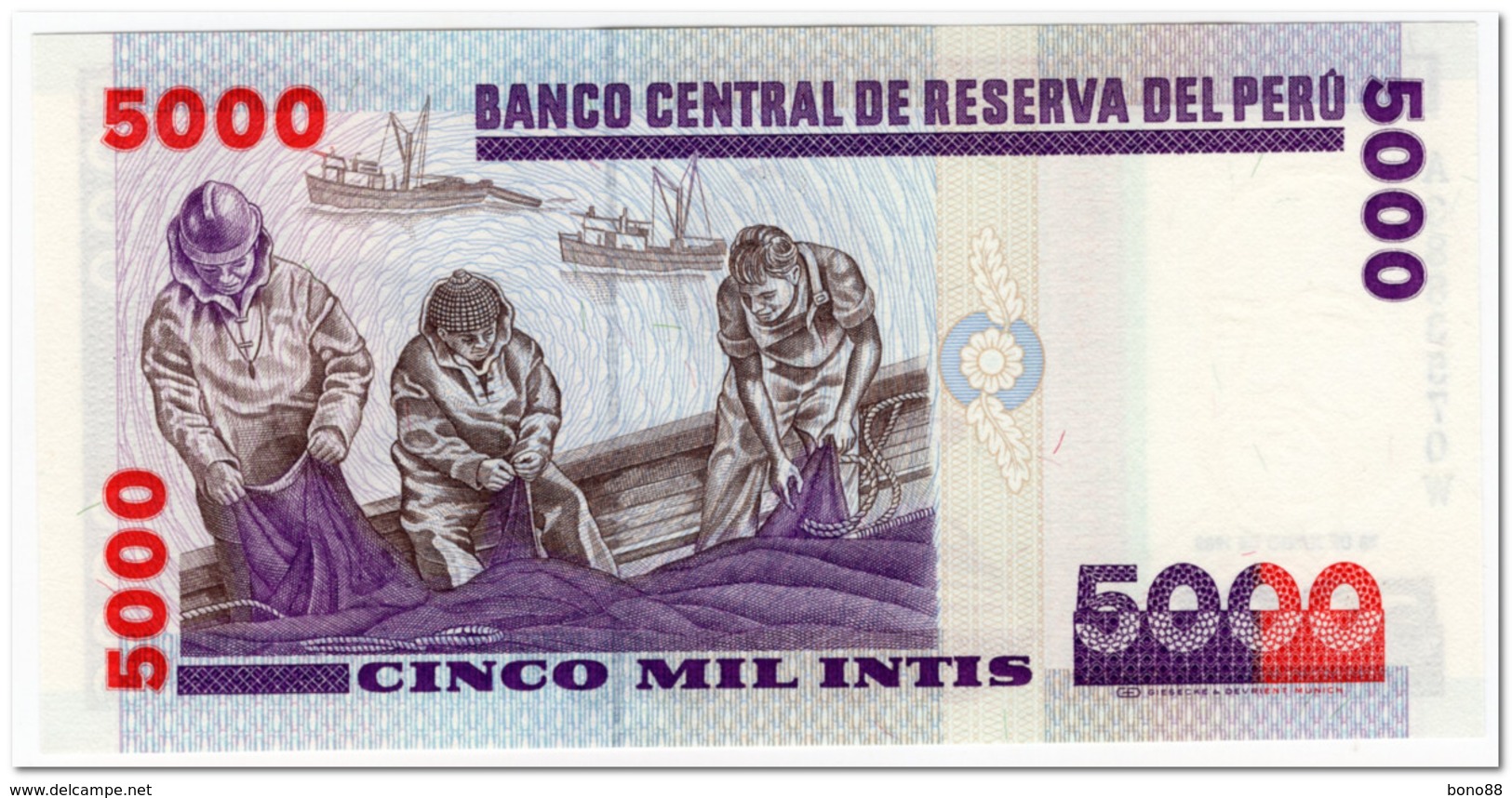 PERU,5000 INTIS, 28.6.1988,P.137,UNC - Peru