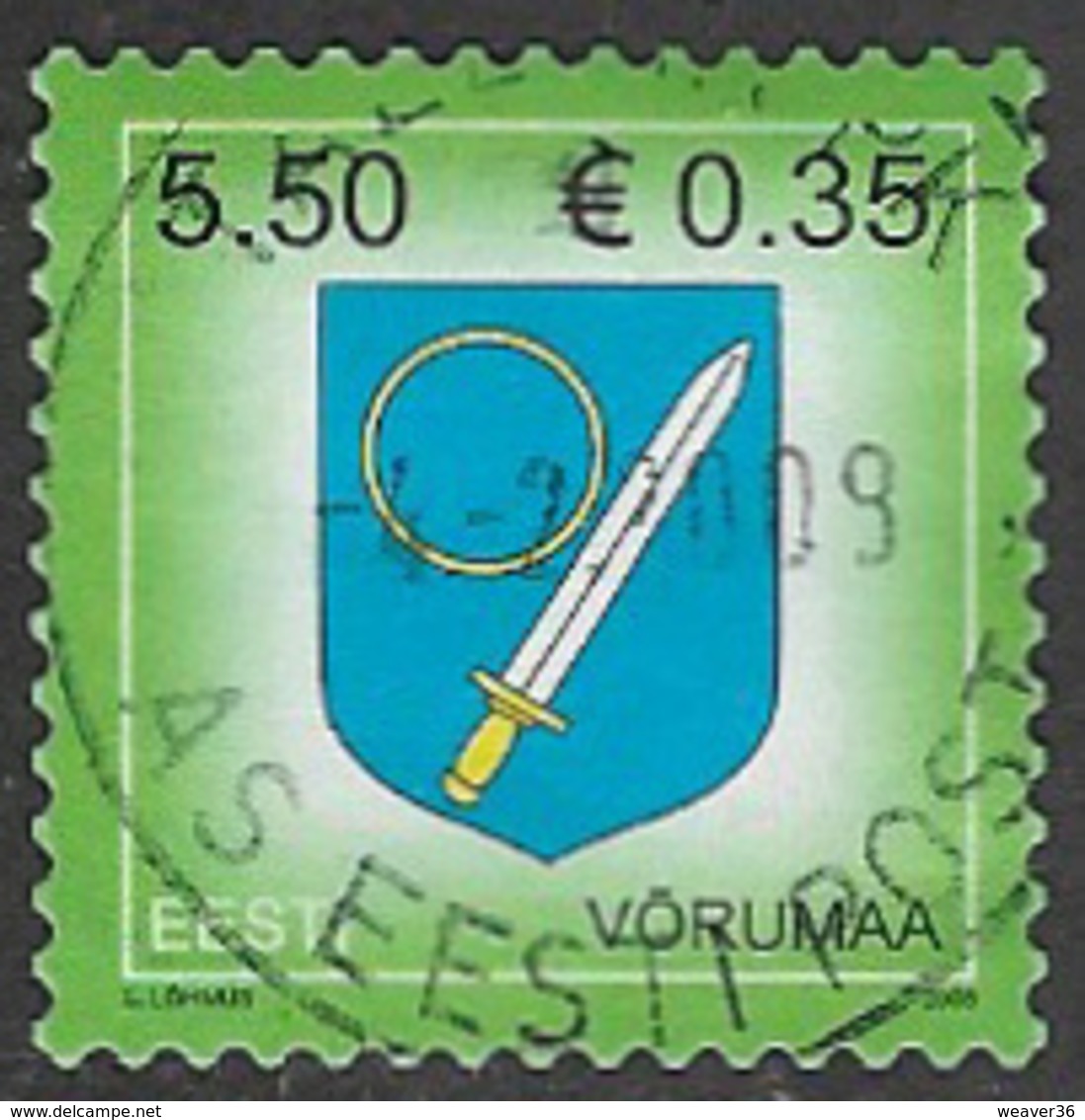 Estonia 2008 Arms Vörumaa 5k.50 Good/fine Used [38/31498/ND] - Estonia