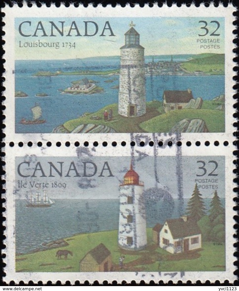 CANADA - Scott #1032-1034 Lighthouses / Pair Used Stamp - Lighthouses