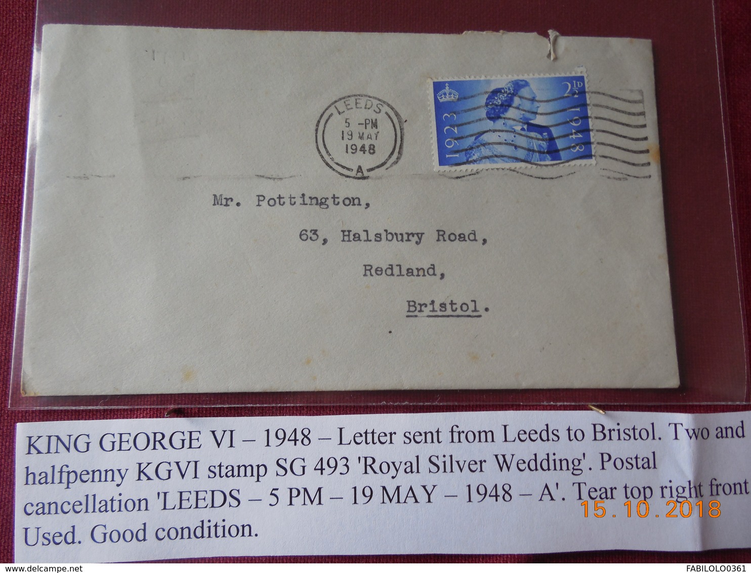 Lettre D Angleterre De 1948 A Destination De Bristol - Marcophilie