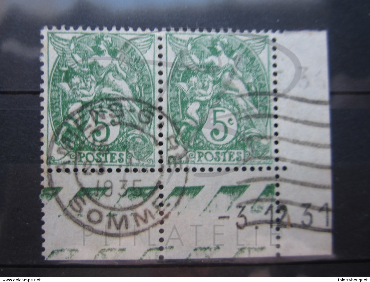 VEND BEAUX TIMBRES DE FRANCE N° 111 EN PAIRE + 2 BDF + CD , CACHET " AMIENS - GARE " !!! - 1900-29 Blanc