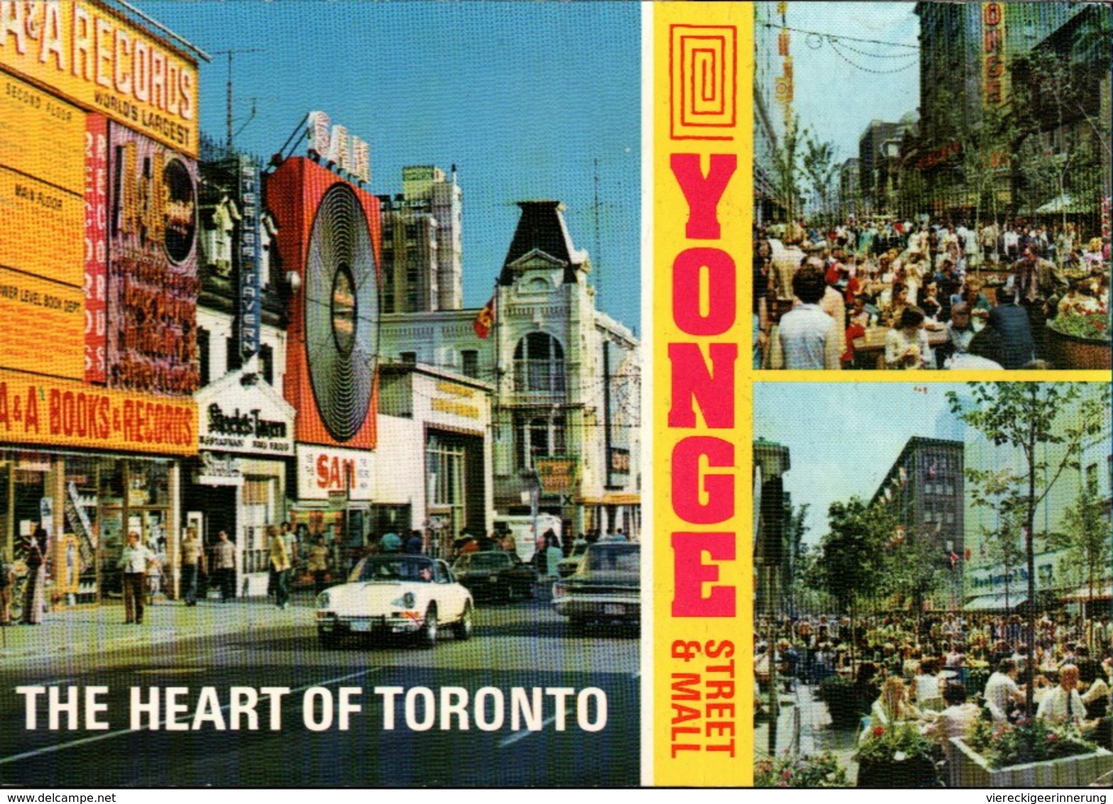 ! Ansichtskarte Aus Toronto, Yonge Street, Autos, Cars, Automobiles, KFZ, PKW, Porsche, Plattenladen, Records Shop - Toronto
