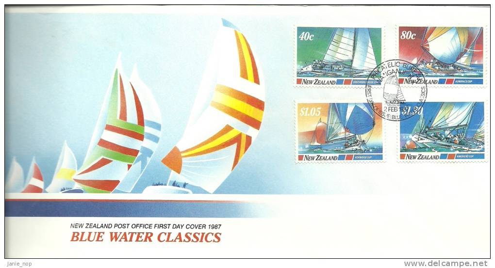 New Zealand 1987 Blue Water Classics  FDC - FDC