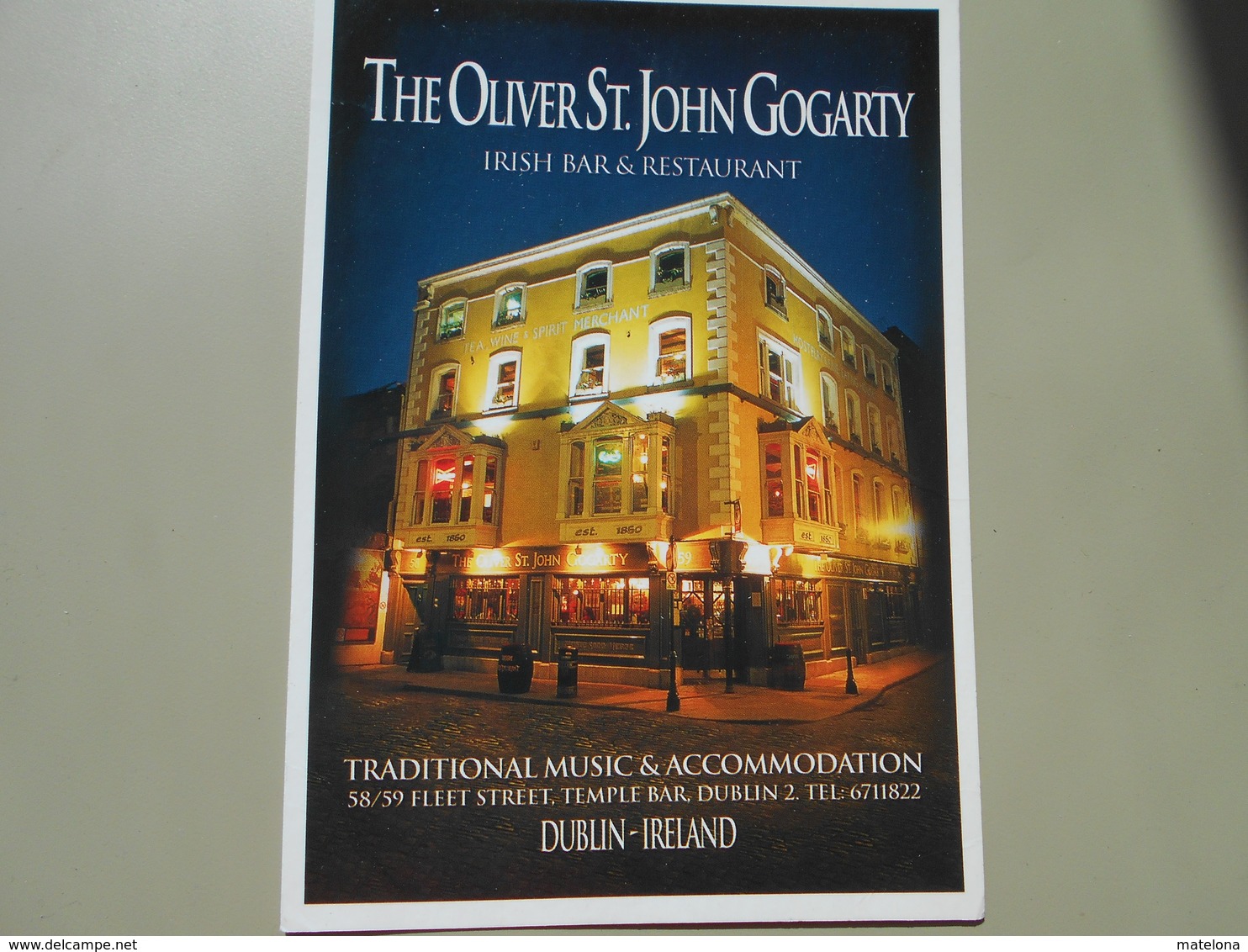 IRLANDE IRELAND IRISH BAR 1 RESTAURANT THE OLIVER ST. JOHN GOGARTY - Other & Unclassified