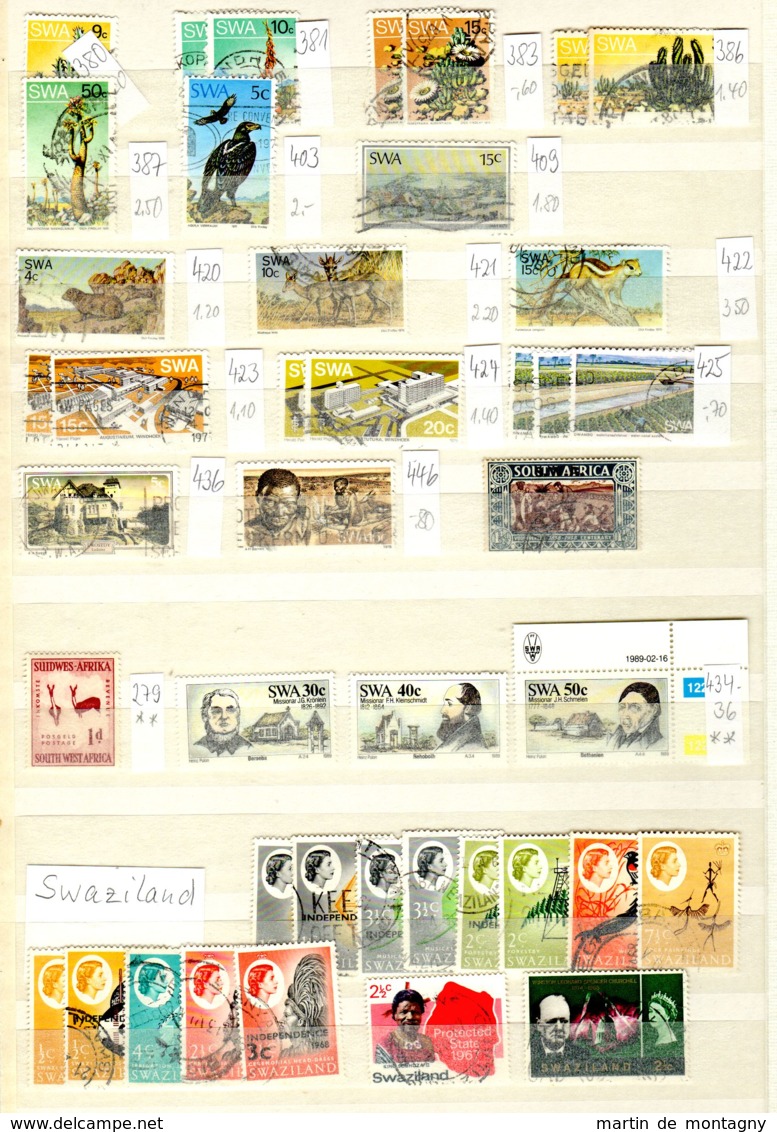 Südwest Afrila, Swaziland, Tanganjika + Tansania - Klein Sammlung Briefmakren, Grossbrif; Los 50148 - Sammlungen (ohne Album)