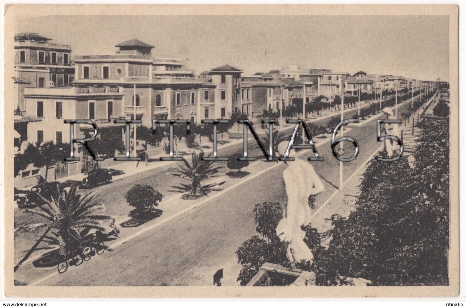 RM112 !!! LIDO DI ROMA VIALE DELLA MARINA 1946 F.P. !!! - Altri & Non Classificati