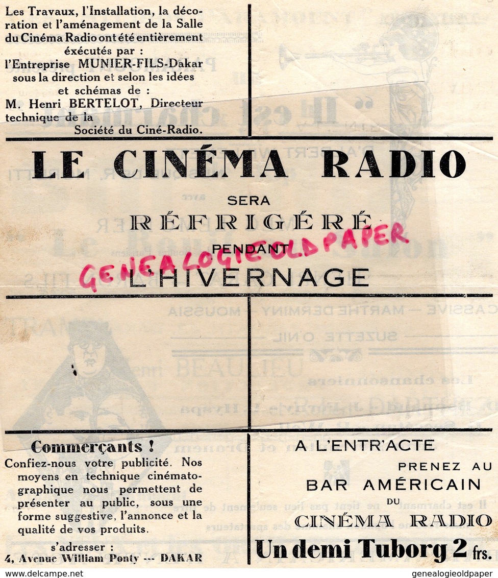 SENEGAL -DAKAR -PROGRAMME CINEMA RADIO- 43 RUE TALMATH- STUDIOS PARAMOUNT-IL EST CHARMANT ALBERT WILLEMETZ-MEG LEMONIER- - Programs