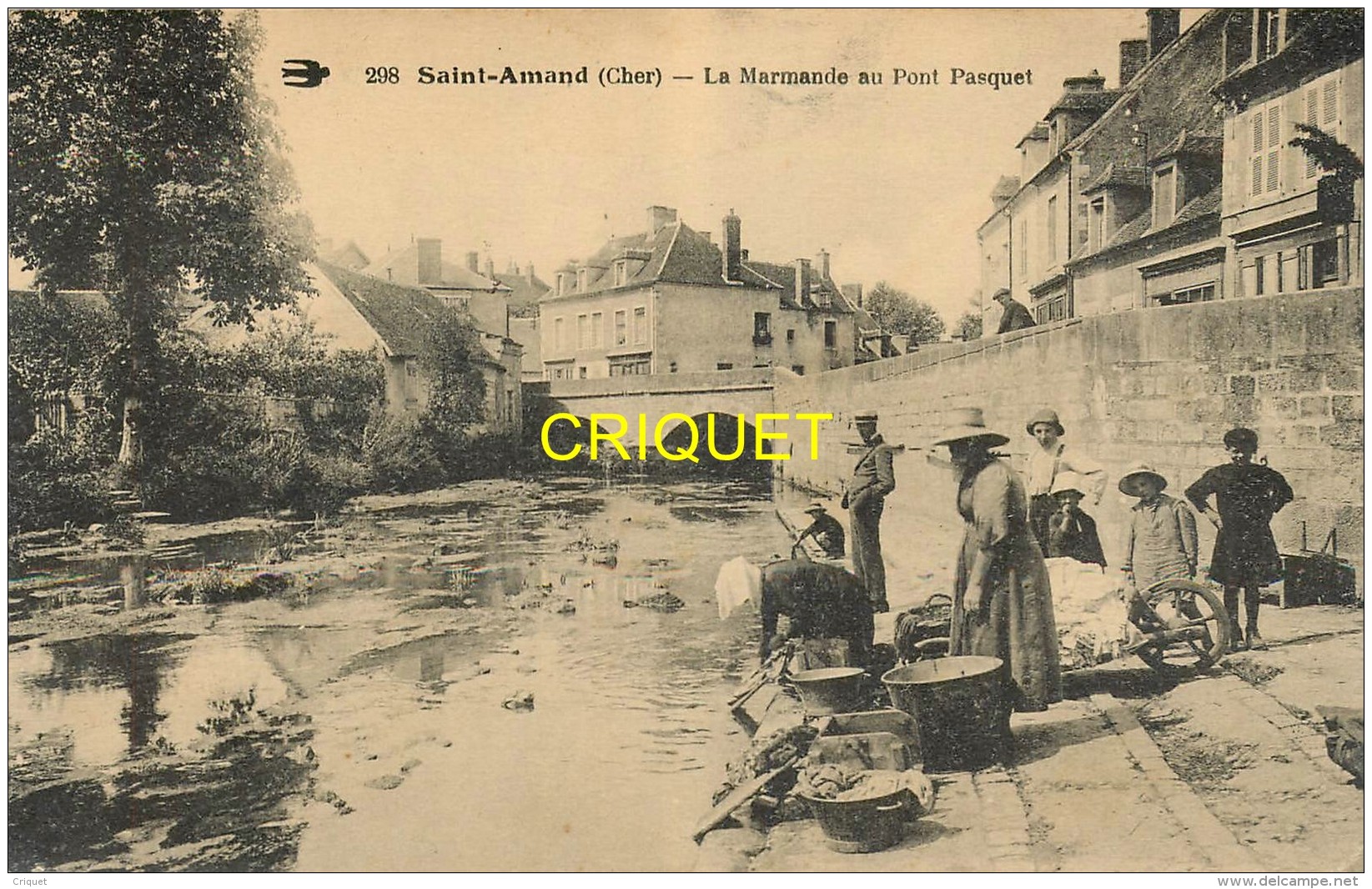 18 St Amand Montrond, La Marmande Au Pont Pasquet, Beau Plan De Laveuses, Brouettes Et Baquets De Linge...., 1907 - Saint-Amand-Montrond