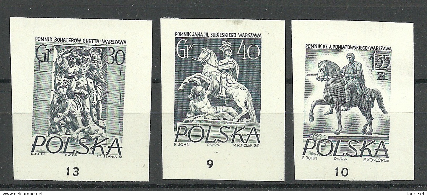 POLEN Poland 1956 Michel 974 - 976 * PROOF ESSAY Probedruck - Unused Stamps