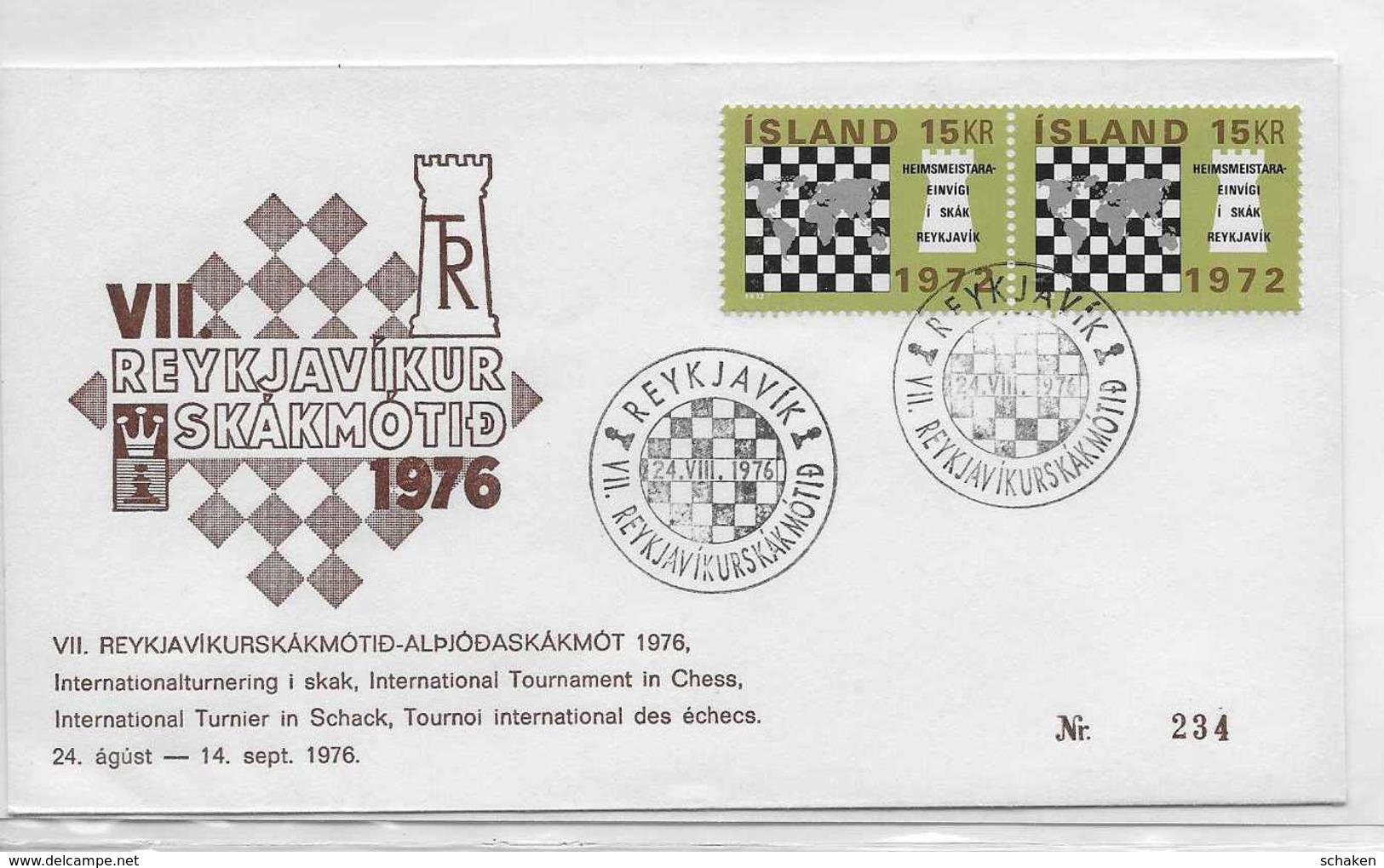 Iceland; Chess Ajedrez; - Lettres & Documents