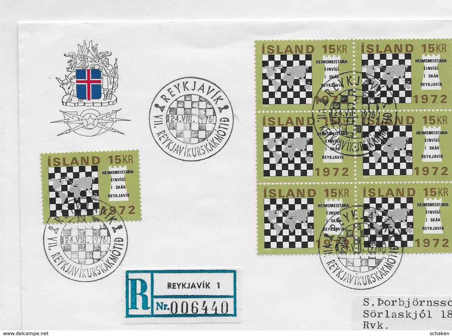 Iceland; Chess Ajedrez; - Lettres & Documents