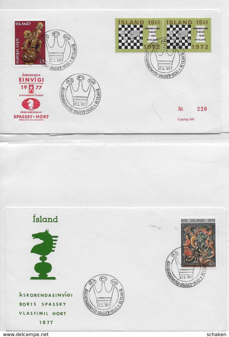 Iceland; Chess Ajedrez; Spassky Hort - Storia Postale