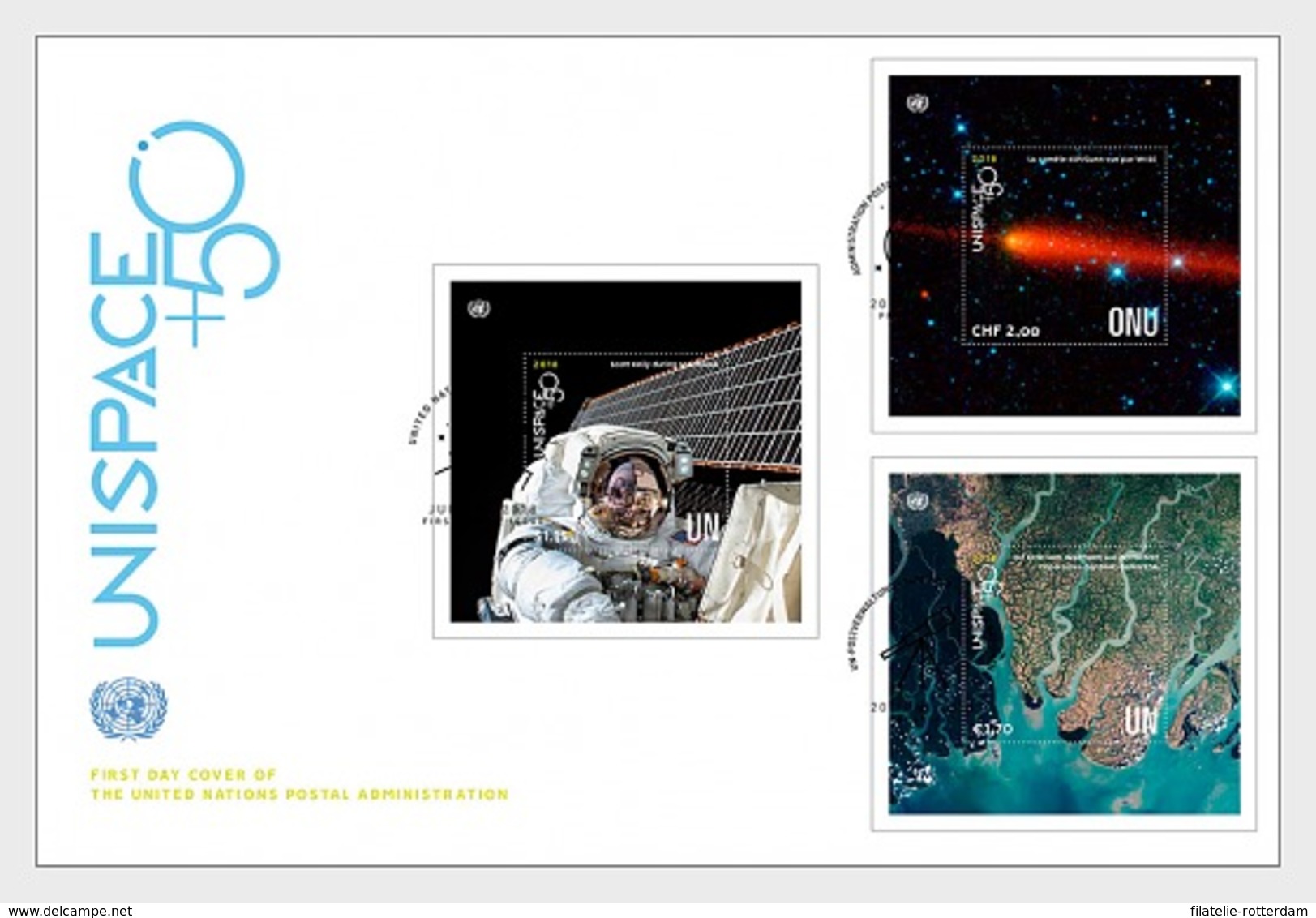 Verenigde Naties / United Nations - Postfris / MNH - FDC Sheets Unispace 2018 - Gezamelijke Uitgaven New York/Genève/Wenen