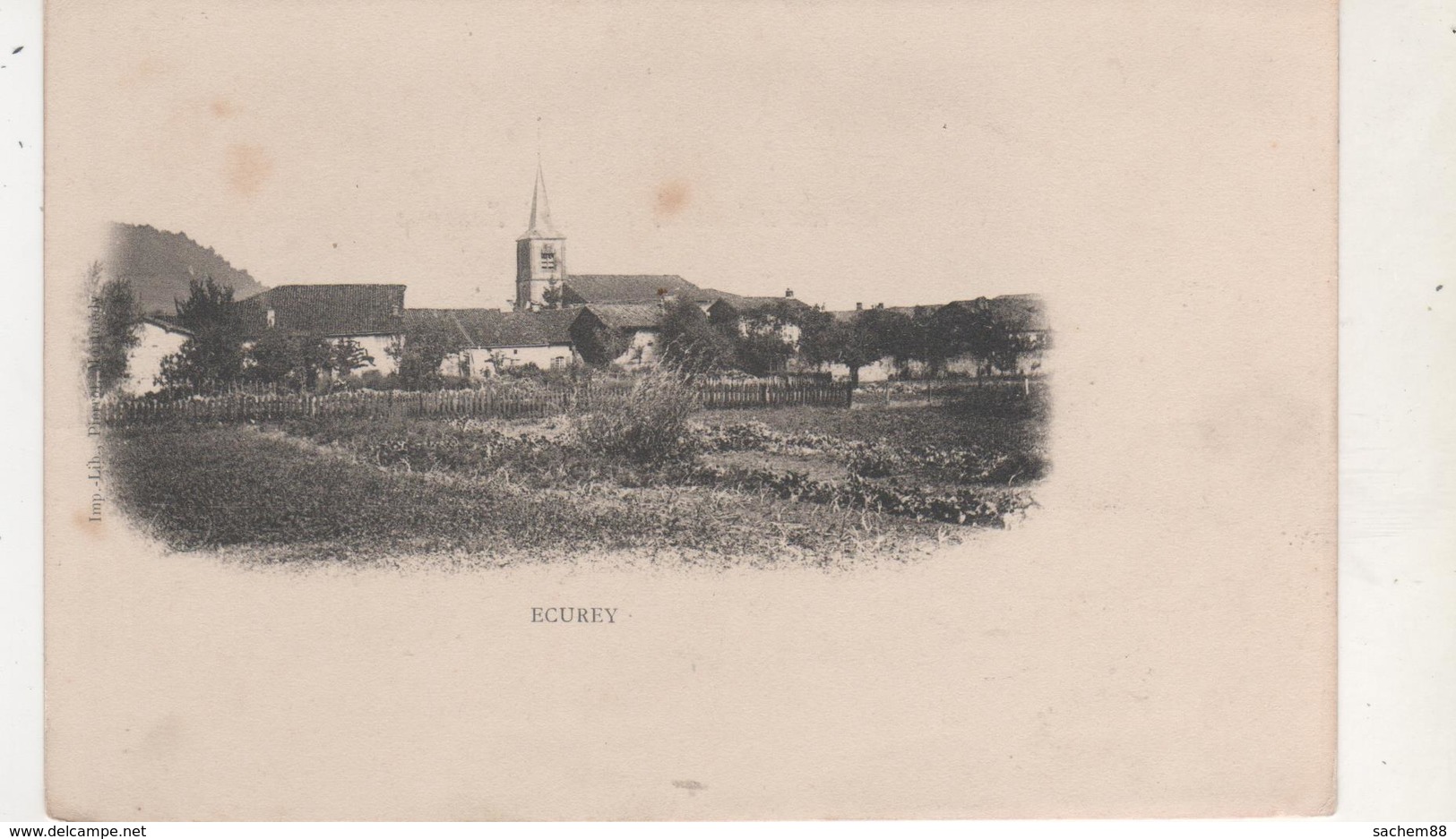 CPA..ECUREY.VUE GENERALE.CARTE NUAGE. - Autres & Non Classés