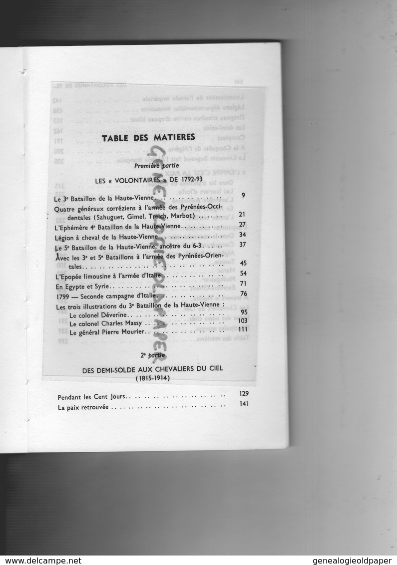 87- LIMOGES- JULES TINTOU-LIMOUSIN VOICI TES FILS-DES VOLONTAIRES DE 92 AUX CHEVALIERS DU CIEL-IMPRIMERIE TOURON 1973 - Limousin