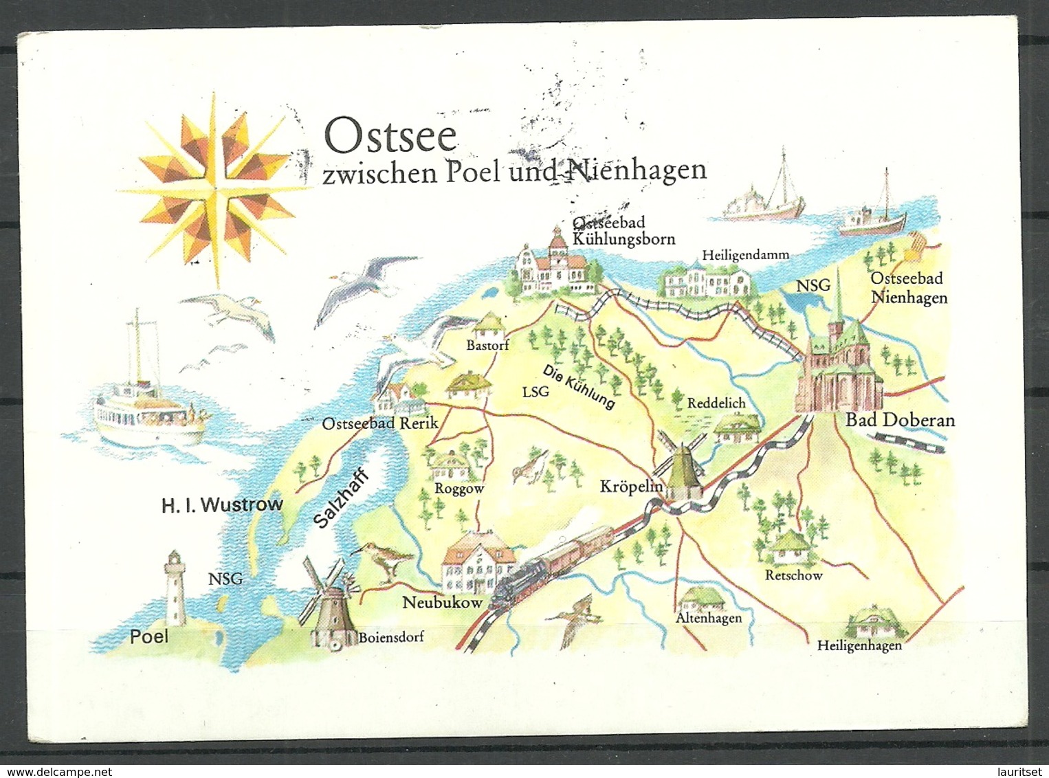Deutschland DDR 1985 Ansichtskarte Ostsee, Gesendet 1990, Mit Briefmarke - Autres & Non Classés