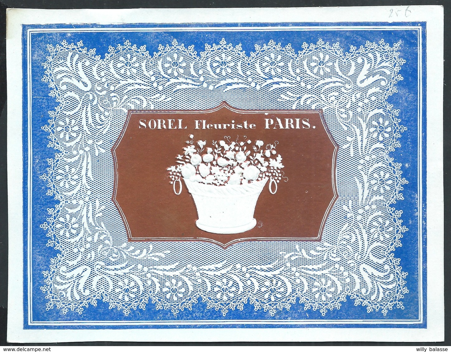 Carte Porcelaine Sorel Fleuriste Paris    15 X 11.5 Cm - Petits Métiers à Paris