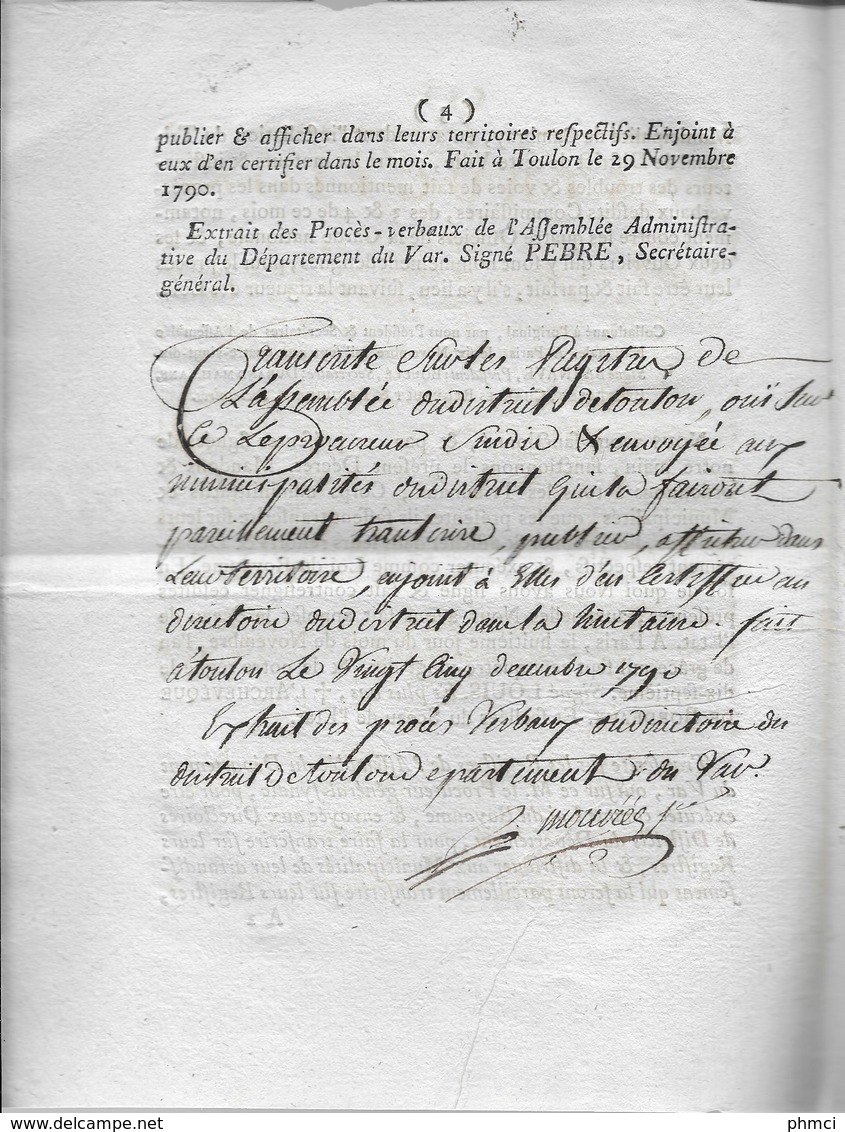 Loi Relative Aux Voies De Fait Opposées Dans La Ville De Cambray Du 8 Novembre 1790 Approuvée Par Le Roi - Décrets & Lois