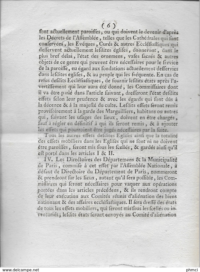 Loi relative aux voies de fait opposées dans la ville de Cambray du 8 novembre 1790 approuvée par le Roi