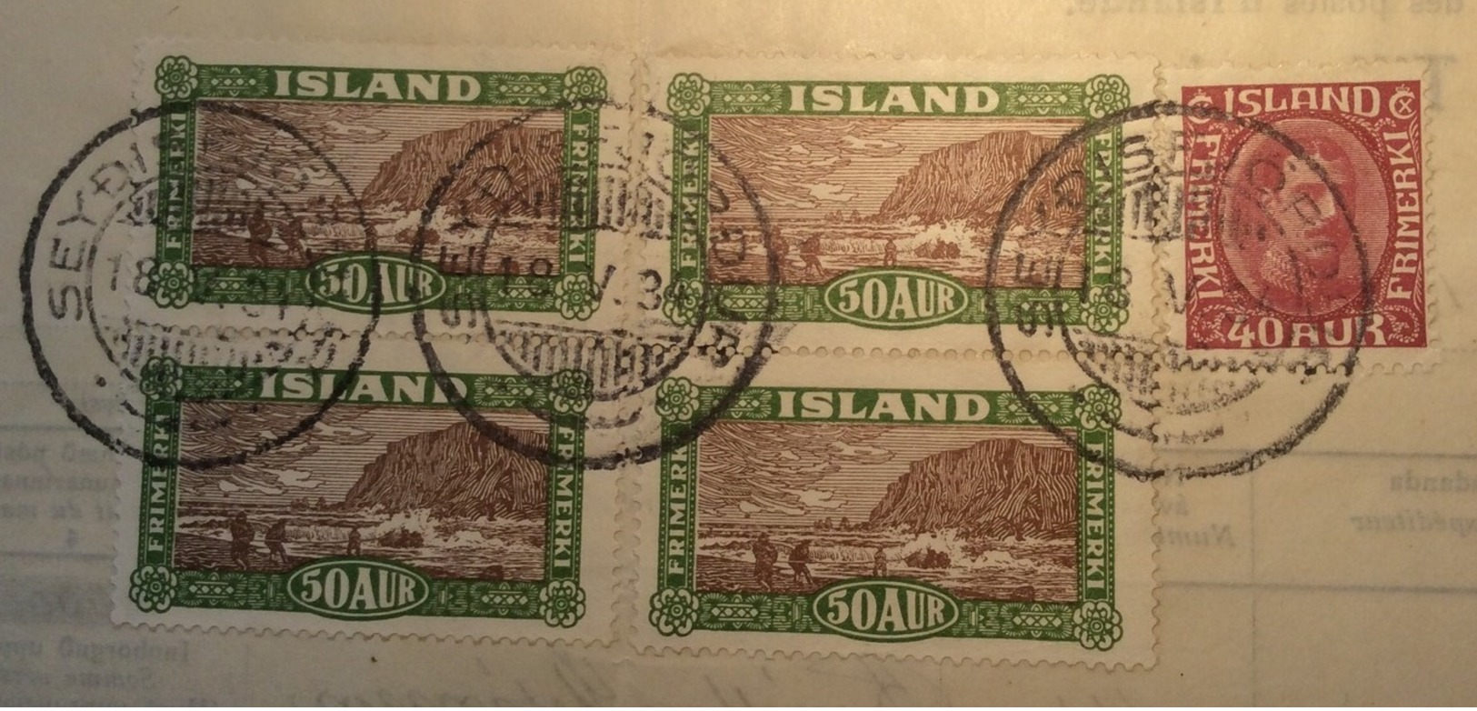 Iceland TELEGRAPH FORM „Tilkynning Um Utgafu Simapostavisunar“  SEYDISFJÖRDUR 1934 (Island Brief Telegramm Cover UPU - Lettres & Documents