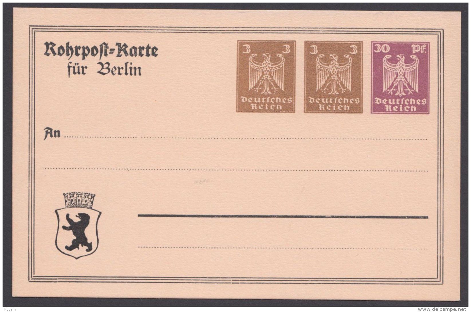 PP 87 A 1/02 , Seltene Rohrpostkarte "Berlin", * - Briefkaarten
