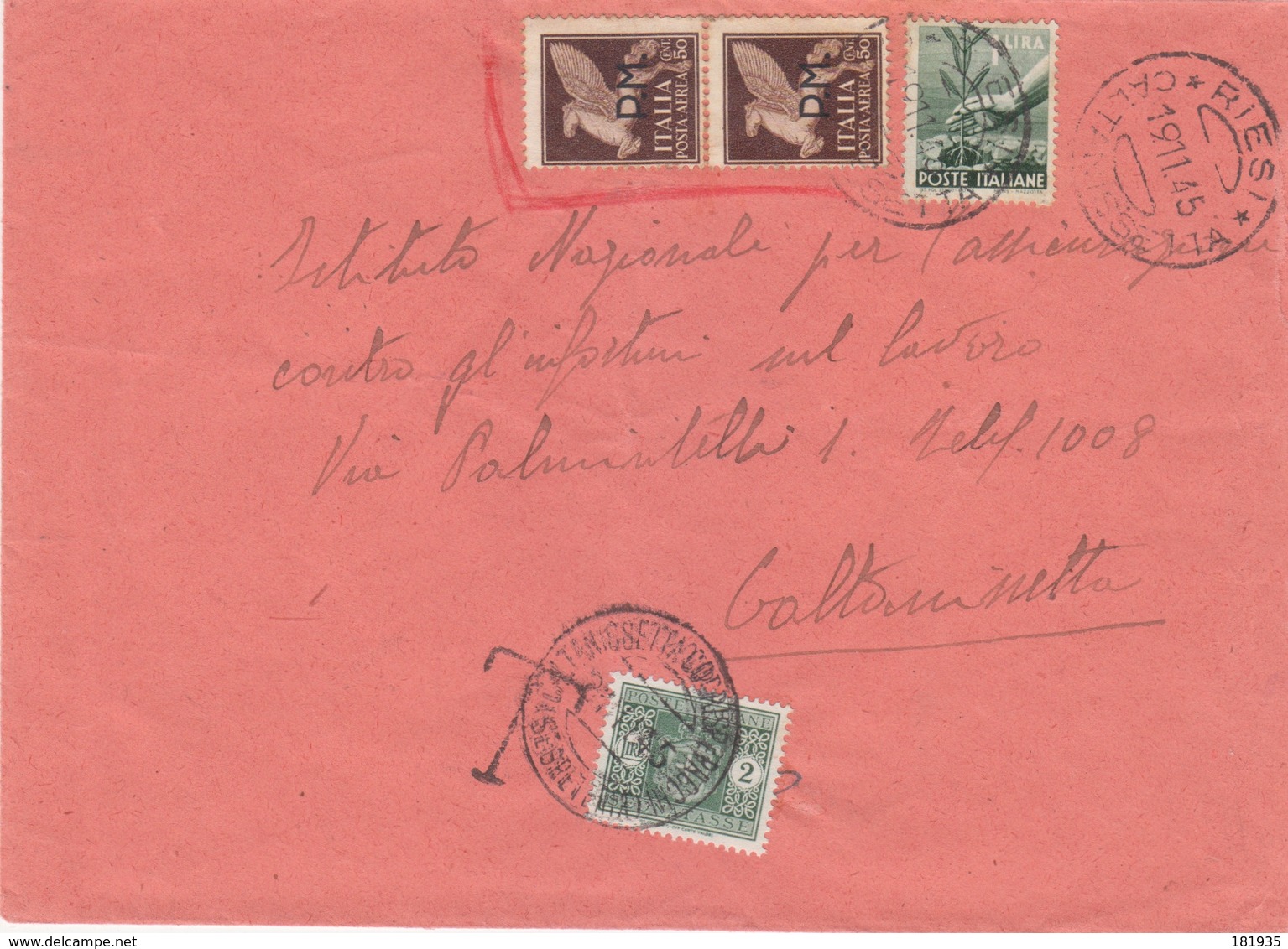 Cover Lettera Luogotenenza Tassata  -Viaggiata Italy Italia - Storia Postale