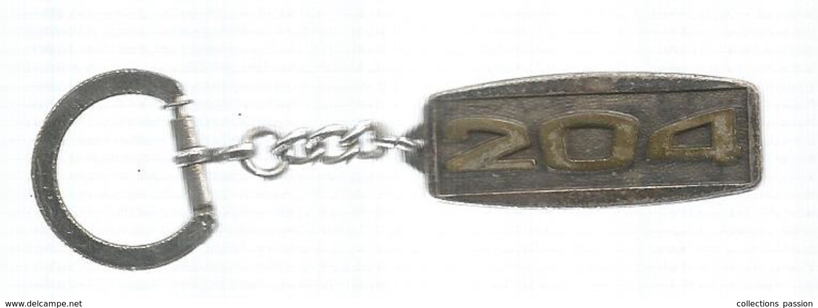 Porte Clefs, Clés , Automobile , PEUGEOT 204 , 2 Scans ,  Frais Fr 1.95 - Porte-clefs