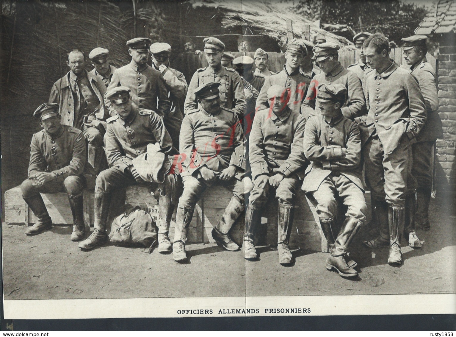 MILITARIA 14/18  COUPURE DE PRESSE MILITAIRE DU JOURNAL ILLUSTRATION OFFICIERS ALLEMANDS PRISONNIERS : - 1914-18