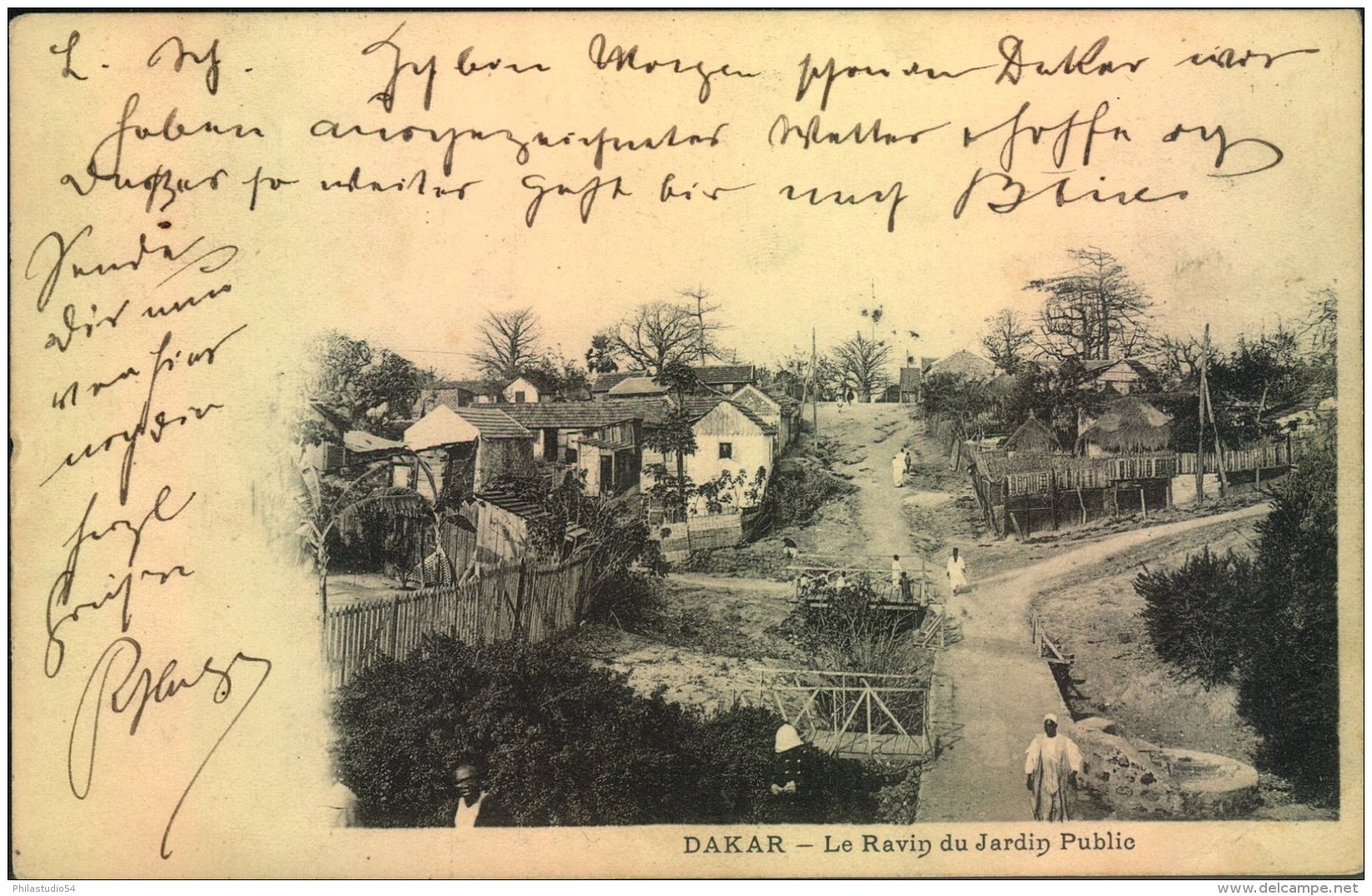 1905, Ppc From DAKAR Franked With 10 C. ""Semeuse"" Showing Two Ship Postmark ""BORDEAUX A BUENOS AYRES 1 JUL 05 LJ No. - Cartas & Documentos