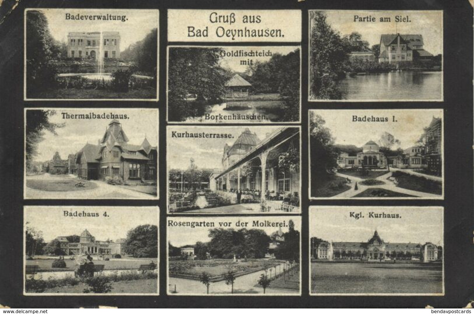 BAD OEYNHAUSEN, Multiview Badehaus Kurhaus (1915) AK - Bad Oeynhausen