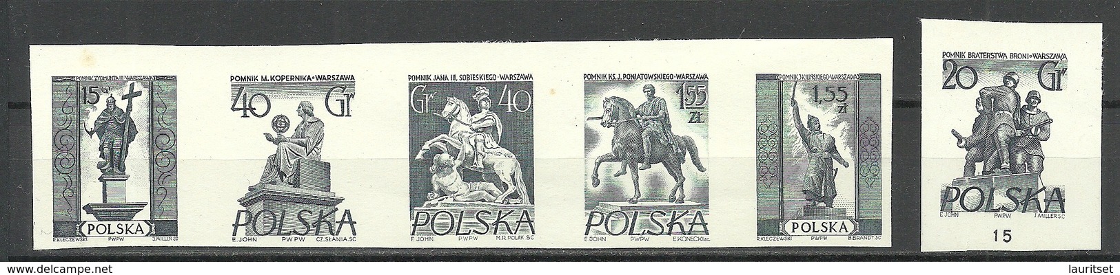 POLEN Poland 1955 Aus Michel 907 - 914 * PROOF ESSAY Probedruck - Unused Stamps