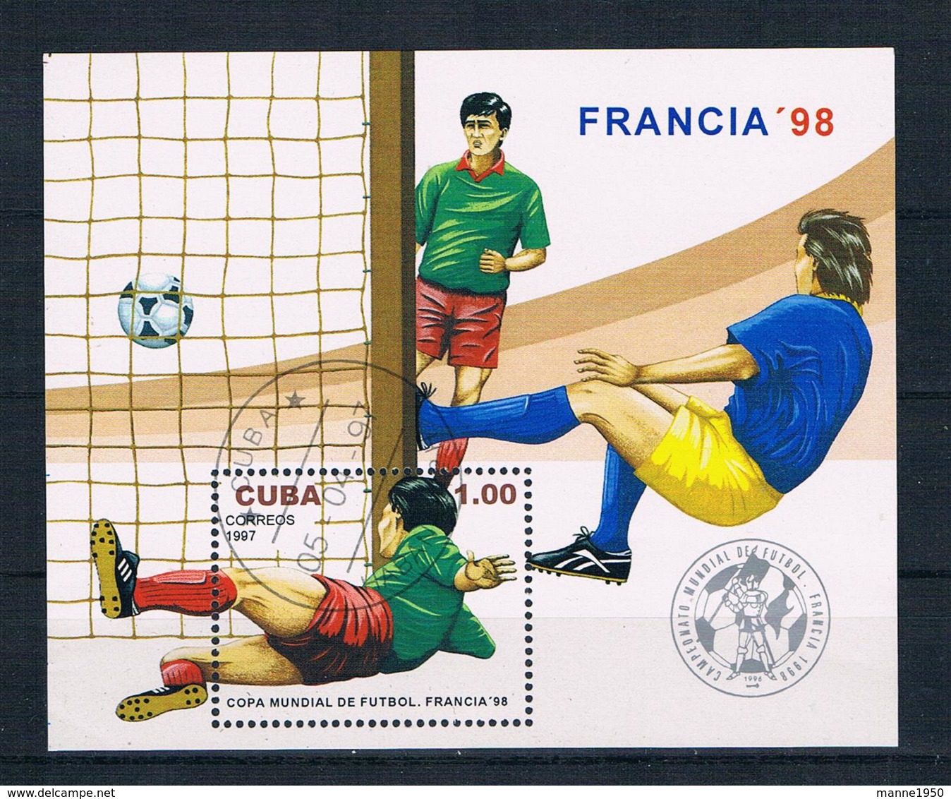 Kuba 1998 Fußball Block 150 Gestempelt - Used Stamps