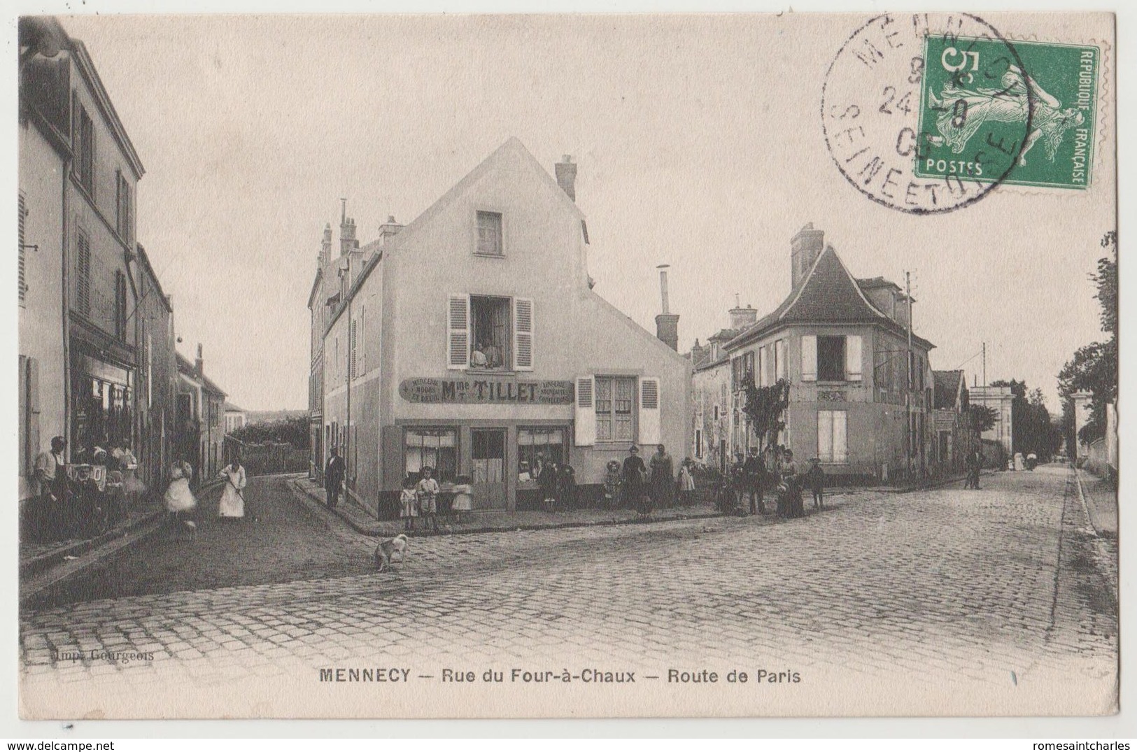 CPA 91 MENNECY Rue Du Four à Chaux - Route De Paris - Mennecy