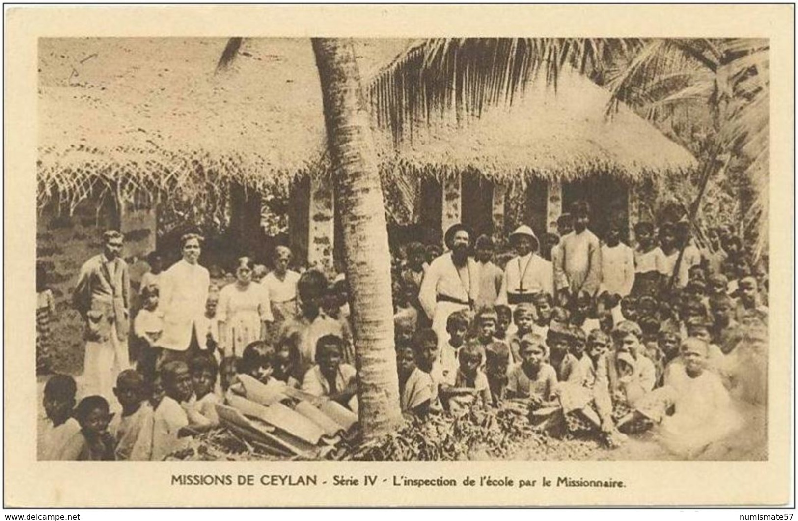 CPA MISSIONS DE CEYLAN - Série IV - L'inspection De L'école Par Le Missionnaire - Très Animée - 06/11/1931 - Sri Lanka (Ceylon)