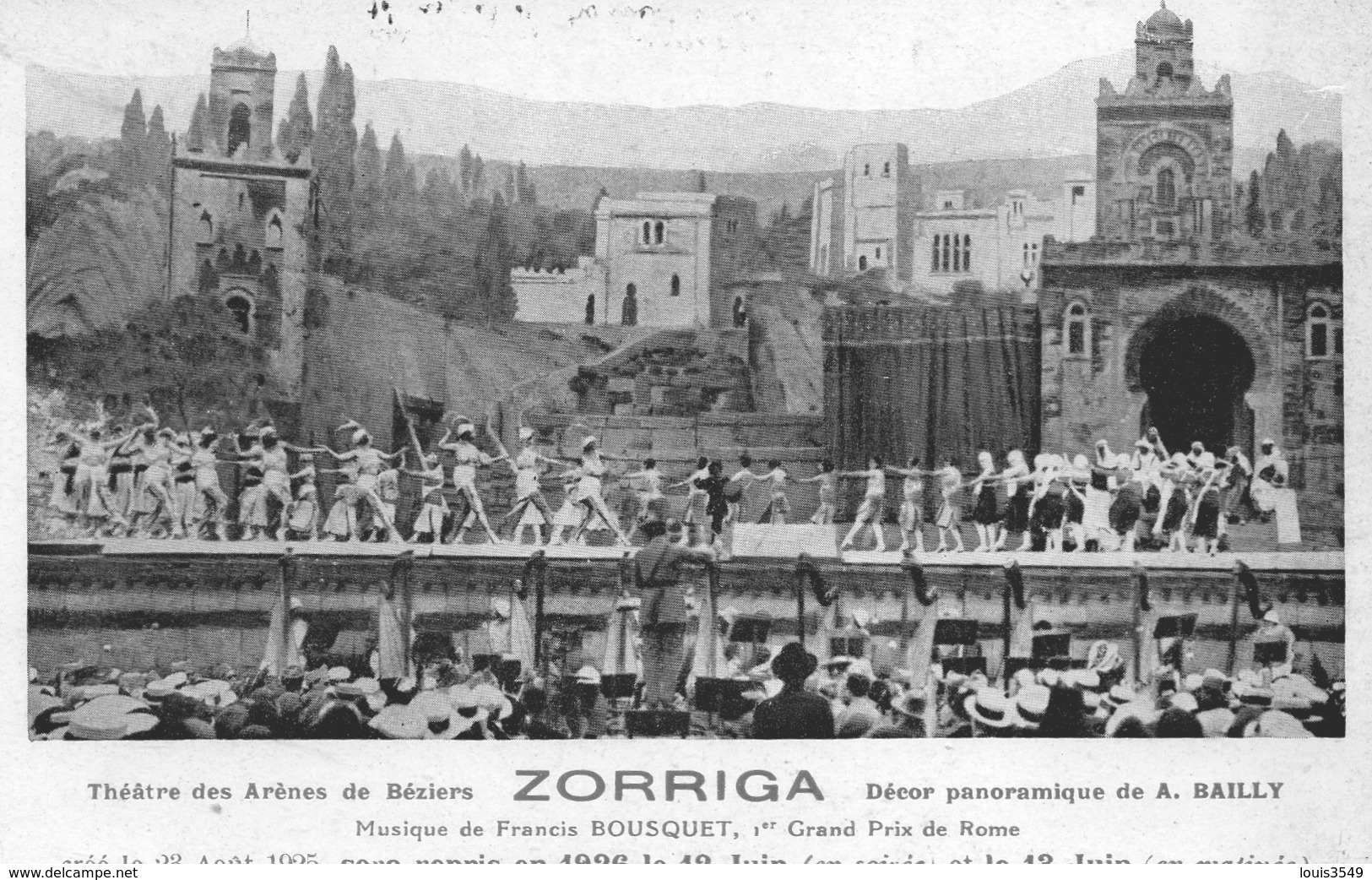 Théâtre  Des  Arènes  De  Béziers  - Zorriga  Décor Panoramique De Bailly - Musique De Francis Bousquet. - Beziers