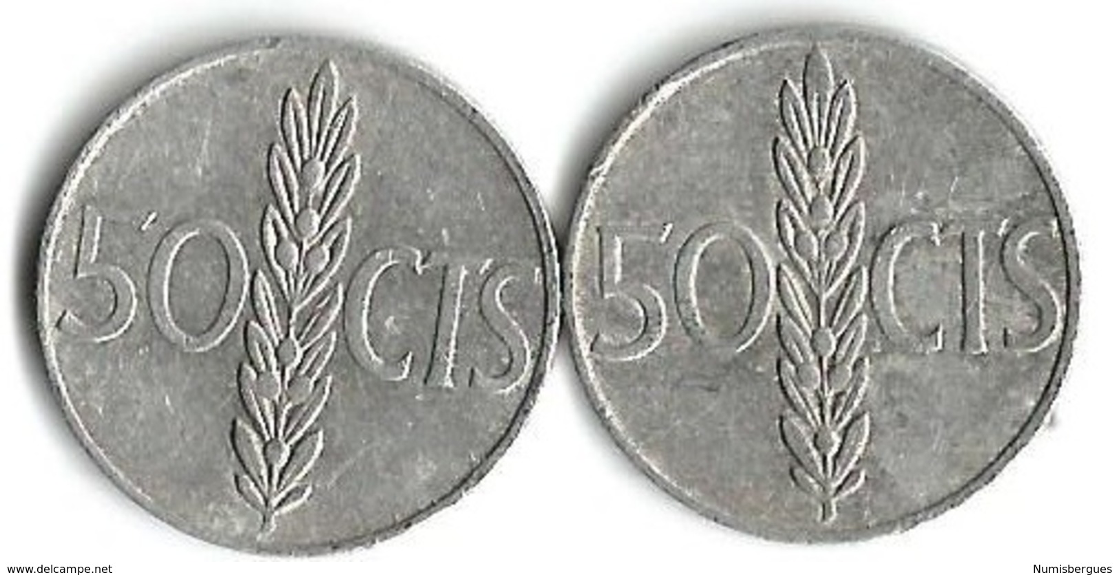 Lot 2 Pièces 50 Centimos  1966 - 50 Centiem