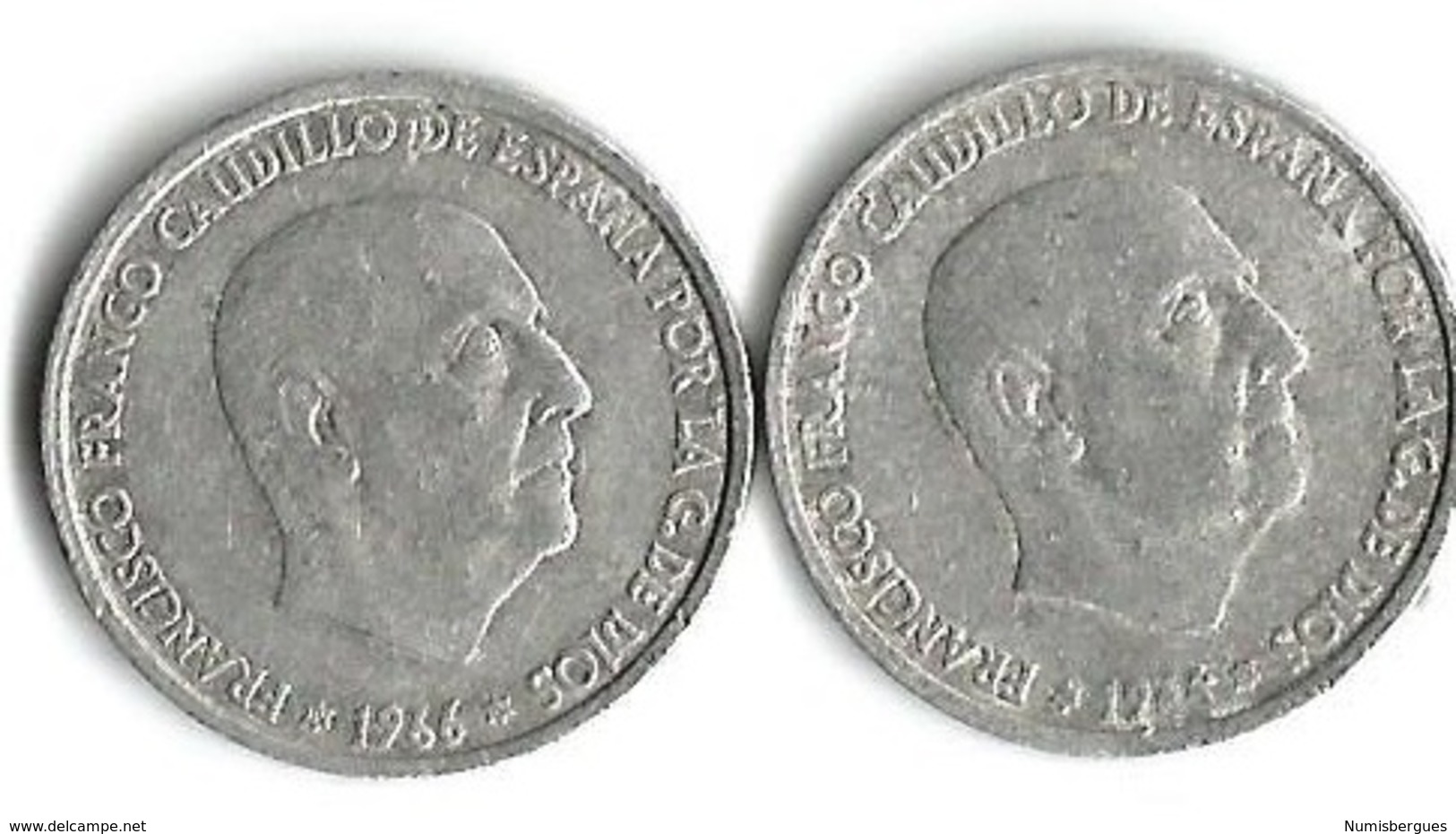 Lot 2 Pièces 50 Centimos  1966 - 50 Centimos